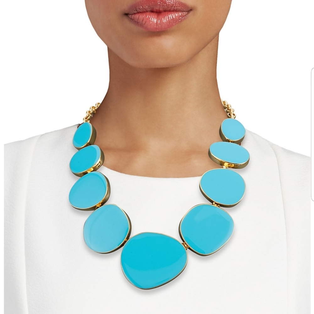 ⚜Kenneth Jay Lane Enamel 22k Goldplated Ne…